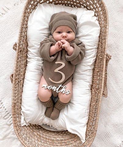 Baby Milestone Numbers|Baby Photo Props Wooden|Newborn Birth Announcement Card Wooden|