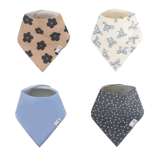 Copper Pearl Baby Bandana Drool Bibs for Drooling and Teething 4 Pack Gift Set Gemma in Tan