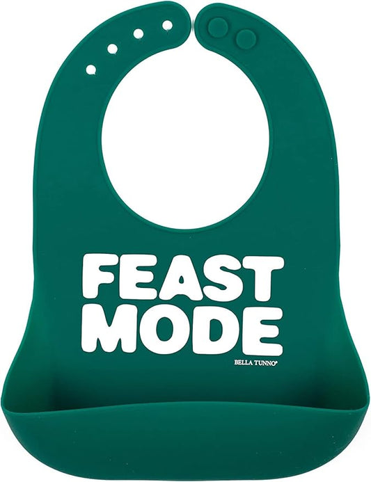 Baby Bib for Eating by Bella Tunno, Waterproof Silicone Bib with Large Food Catcher, Adjustable Fit for Babies 4-12 months & Toddlers 1-3 Years, Boys & Girls, Feast Mode