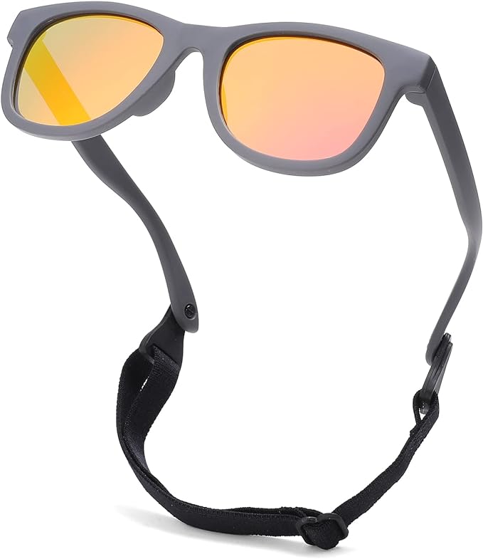 COASION Bendable Flexible Polarized Newborn Baby Sunglasses with Strap for Infant Boys Girls Age 0-12 Months CA8042