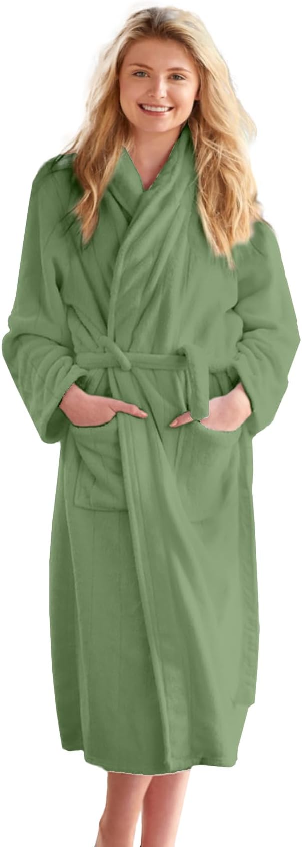 DAN RIVER Premium Cotton Terry Robes for Women and Men, Ultra Soft bathrobe with Adjustable Waist Belt and Pockets Pack of 1