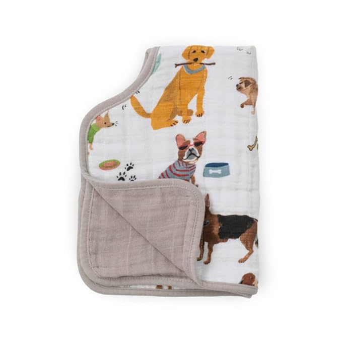 Little Unicorn Ultra-Absorbent Premium Burp Cloth | Soft on Baby's Skin | Larger Size | Ergonomic Design (Woof)