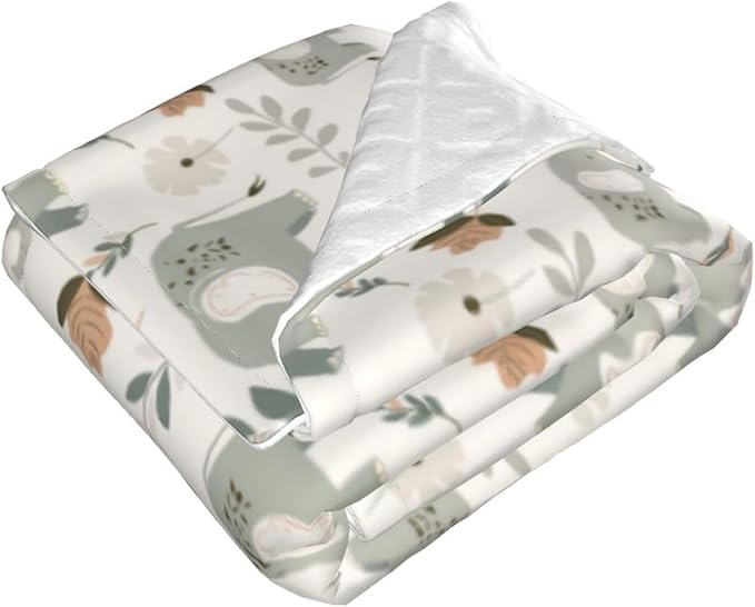 Baby Blanket Childish Elephant Boho for Boy Girl Newborn 30x40 Inch Toddler Infant Nursery Throw Blankets Double Layer Comfy Soft Plush Stroller Crib Quilt