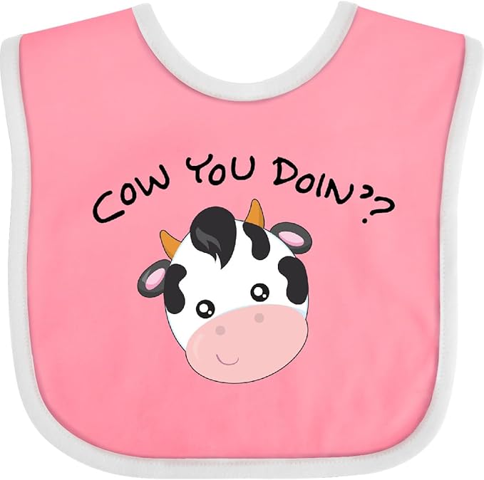 inktastic Cow You Doin' Cute Cow Baby Bib