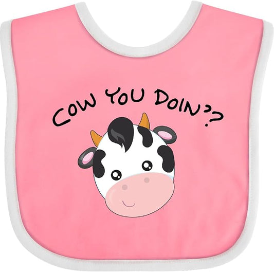 inktastic Cow You Doin' Cute Cow Baby Bib