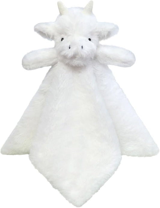 Baby White Dragon Soft Stuffed Animal Security Blanket, Plush Dinosaur Character Lovey Blanket, Baby Shower/Nursery Gift, Newborn Infant Toddler Snuggle Blankie for Girls Boys, 14 Inches