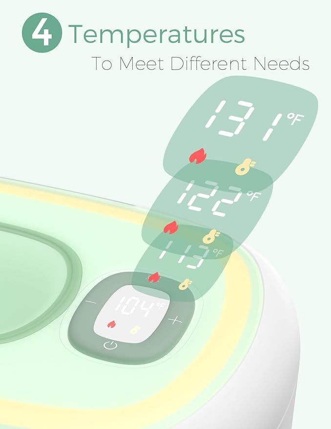 Momcozy New Baby Wipe Warmer, 100pcs Larger Capacity Wipe Dispenser, 10-Min Fast Heating with 4 Temperature Modes, Innovative Spring Design, Silicone & Top Seals,Quick Even Heating, 3-Level Nightlight