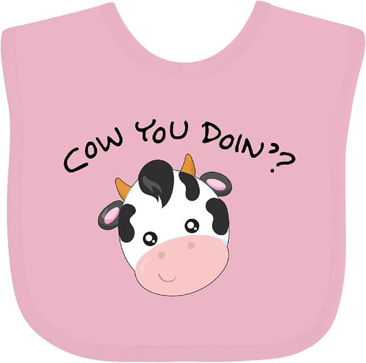 inktastic Cow You Doin' Cute Cow Baby Bib