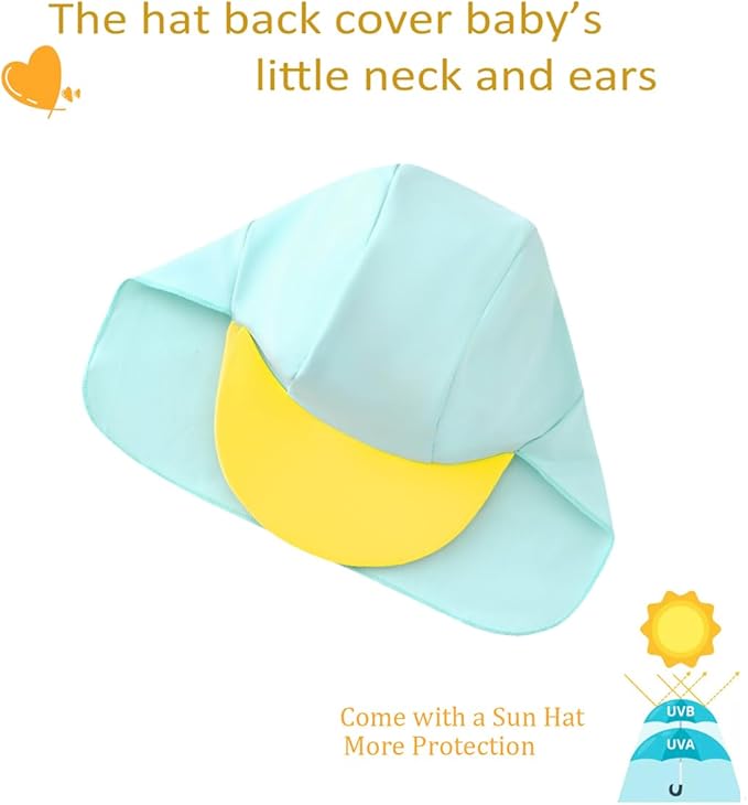 UMELOK Baby Boys UPF 50+ Sun Protection One Piece Rashguard Swimsuit with Snap Bottom