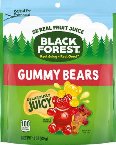 Black Forest Gummy, Bears, Fruit Flavor, Deliciously Juicy, Made with Real Fruit Juice, 10 oz (Pack of 2)