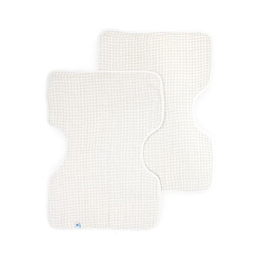 Little Unicorn Ultra-Absorbent Premium Burp Cloth 2 Pack | Soft on Baby's Skin | Larger Size | Ergonomic Design | Set of 2 (Tan Gingham)