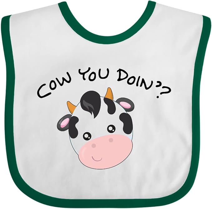 inktastic Cow You Doin' Cute Cow Baby Bib