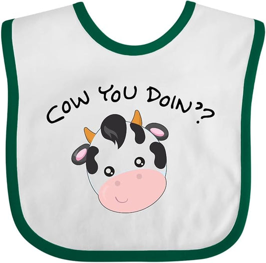 inktastic Cow You Doin' Cute Cow Baby Bib