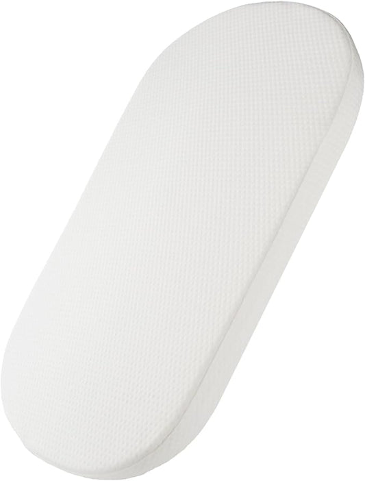 Mecc ecoh Baby Bassinet Mattress, 100% Breathable Cover, Water-Resistant Lining, Oval 33"x20"x2" Fit for Maxi-COSI Bassinet
