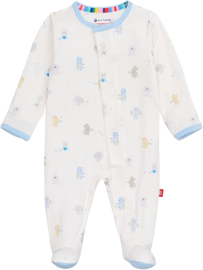 Magnetic Me Boys Modal Magnetic Baby Footie Pajamas | Silky Soft Modal Fabric | Baby Sleepers Available in Sizes PRE - 24M