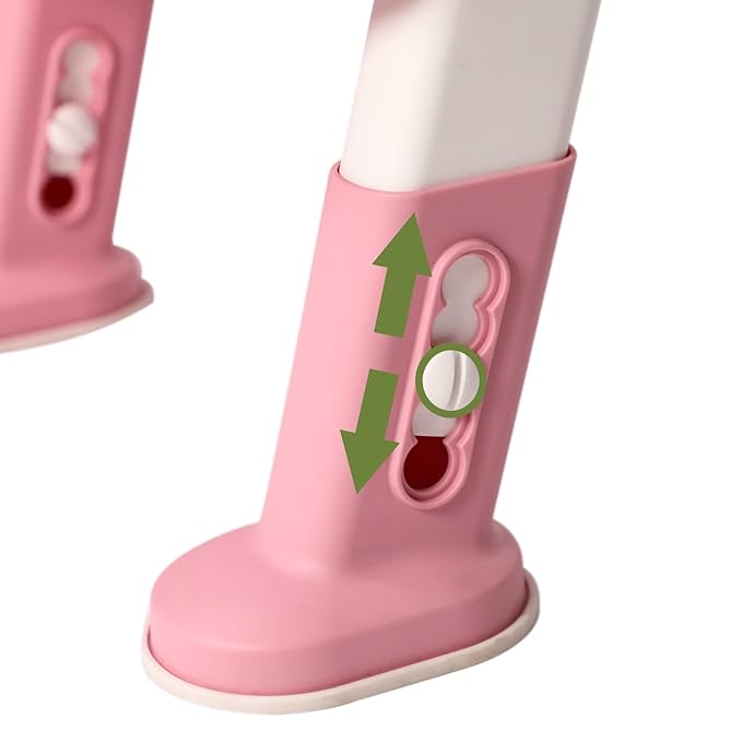 Potty Training Toilet Seat with Step Stool Ladder for Boys and Girls Baby Toddler Kid Children Toilet Training Seat Chair with Handles Padded Seat Non-Slip Wide Step(Pink)