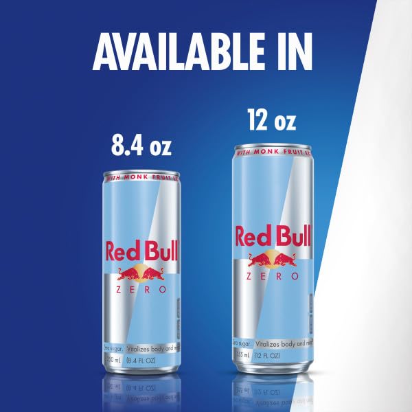 Red Bull Zero Energy Drink, 8.4 fl. oz., with 80mg Caffeine, Taurine & B Vitamins, 6 Packs of 4 Cans, Pack of 24