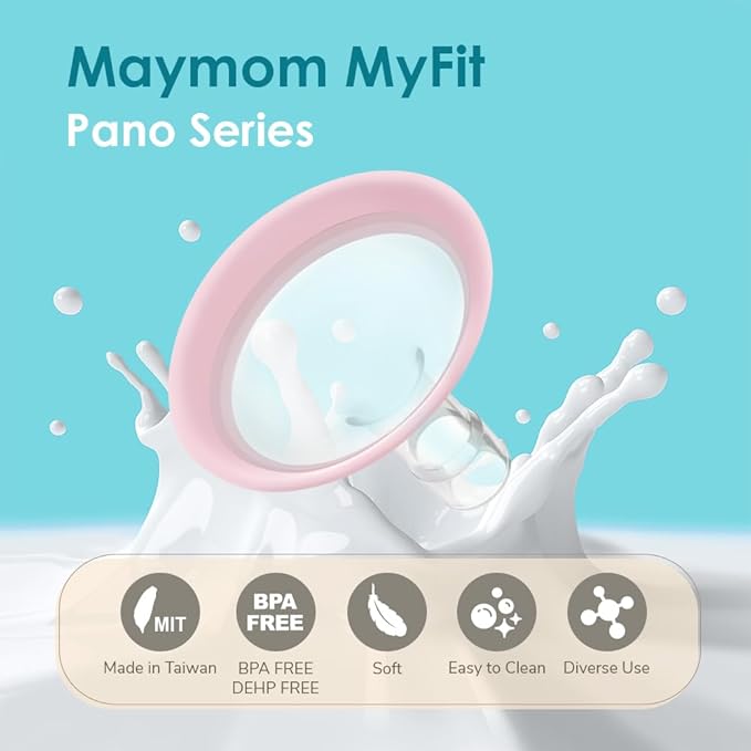 10mm Maymom MyFit Shields, Pano Series; Compatible with Medela Breast Pump- PersonalFit, Freestyle, Harmony, Maxi, Freestyle Flex Connector; Connect to Maymom Widemouth/Narrow Connector, 2pcs