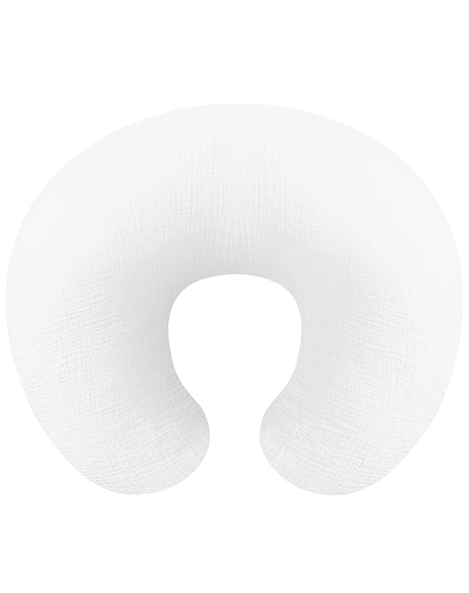 Nursing Pillow Covers, Muslin Nursing Cover for Breastfeeding Pillows, Comfortable for Baby Girls and Boys (White)
