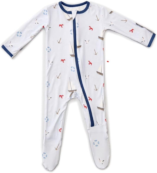Bamboo Little Soft Baby Footie Pajamas, Baby Clothes, Newborn Sleepers, 95% Viscose and 5% Spandex, 0-24 Months