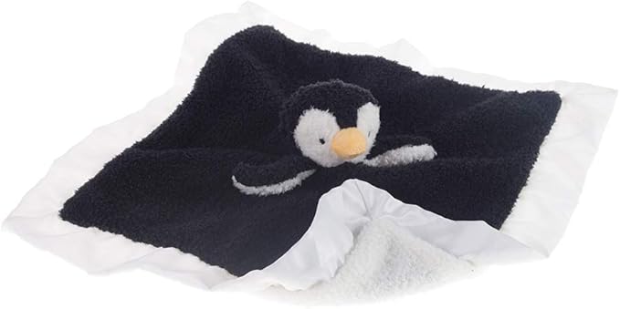 Apricot Lamb Stuffed Animals Soft Security Blanket Black Penguin Infant Nursery Character Blanket Luxury Snuggler Plush(Black Penguin, 14 Inches)