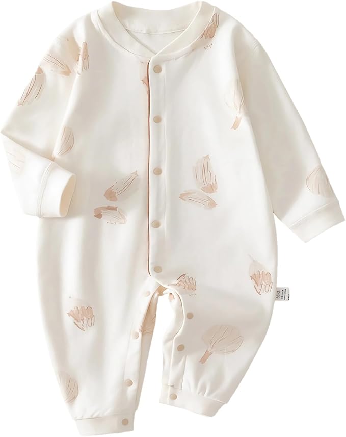 100% Organic Cotton Soft 3-24 Months Unisex Footless Newborn Baby Sleepers Pajamas Romper Boys Girls Long Sleeve