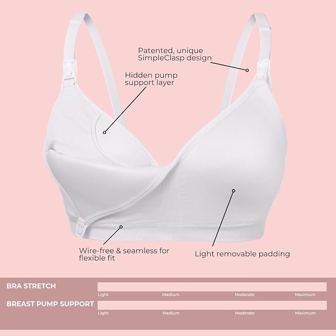 Supermom Hands Free Pumping and Nursing Bra - Hands Free Nursing Bra for Pumping - Breastfeeding Bras for Women
