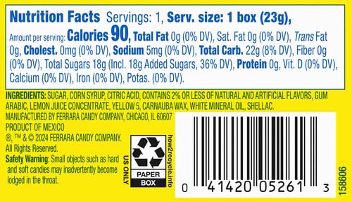 Lemonhead Hard Lemon Candy, 0.8 Ounce Boxes (Pack of 24)