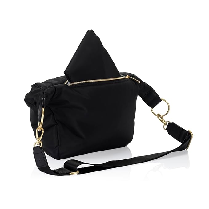 Itzy Ritzy Adjustable Strap-Wear as a Crossbody, Belt Shoulder Bag, Coffee & Cream, Small