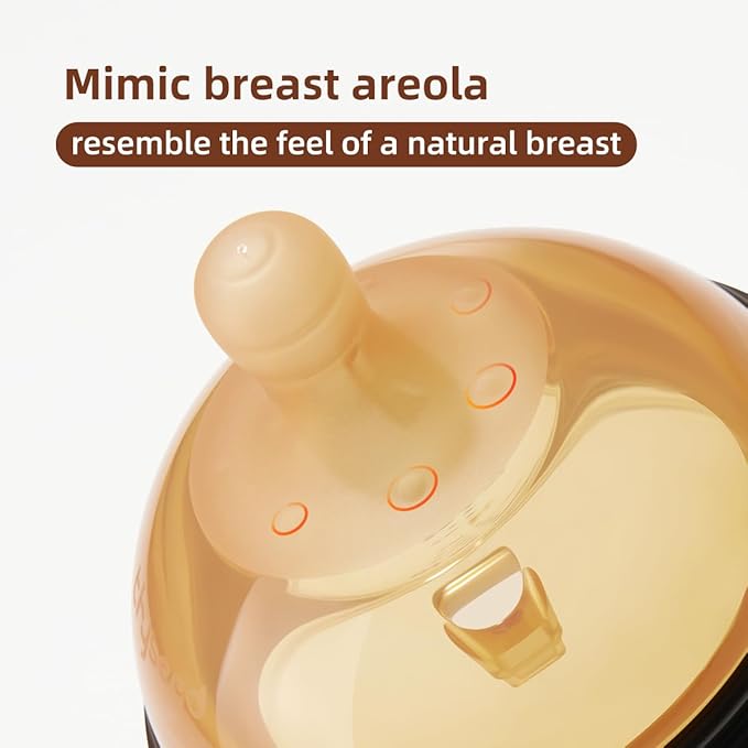 Thyseed PPSU Natural Breast-Like Bottle with Nipple(3-7 Months),10oz，2pack
