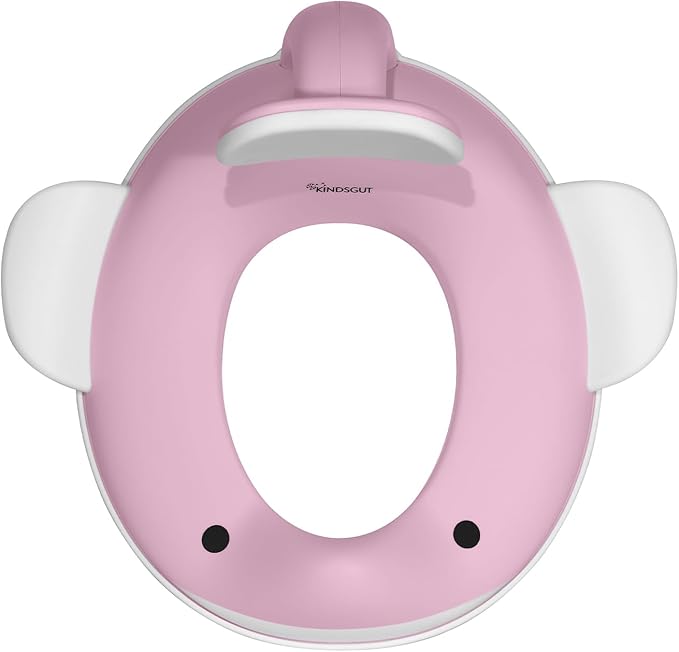 Kindsgut Potty Training Seat in whale design, designed in Germany, suitable for all toilet shapes non-slip toilet seat, Delicate Pink