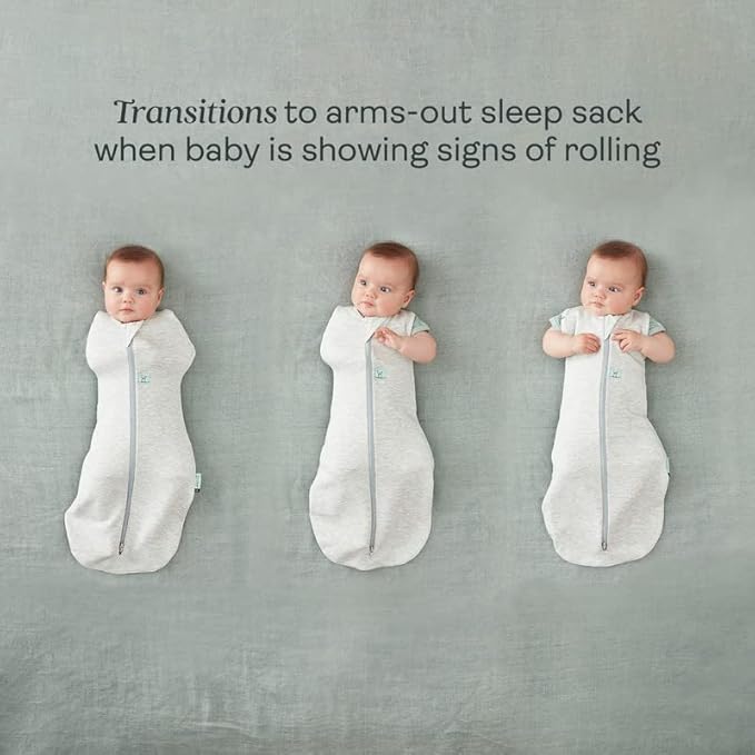 ergoPouch Cocoon Swaddle Sack 0.2 TOG - Baby Sleep Sack, Gentle Snug Fit Helps Calm Startle Reflex, Ideal for Arms In/Out Sleeping, Soft Breathable Fabric for Better Sleep (3-6 Months, Blush Leaf)