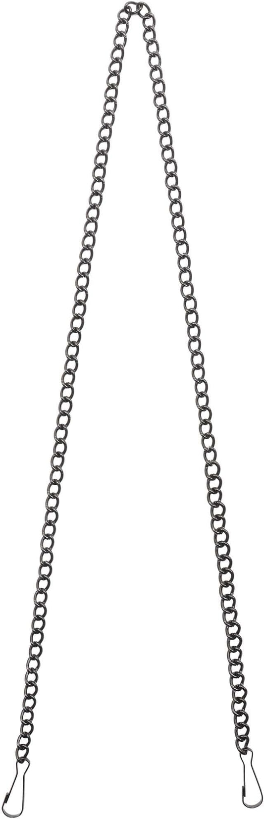 Bieye Metal Chain with Safety Hooks for Tiffany Style Stained Glass Window Panel Hangings, 39 inches Long Black Electrophoretic Coating, Chain004