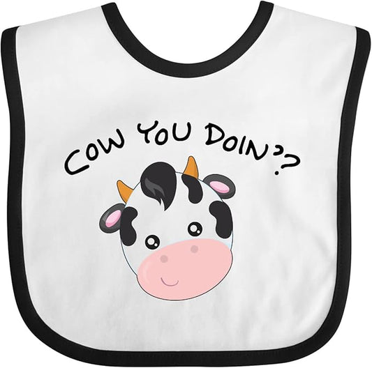 inktastic Cow You Doin' Cute Cow Baby Bib