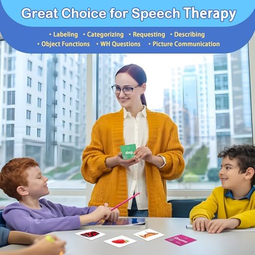 301 Thick Flash Cards for Toddlers, 4-Level Language Builder Real Life Photos Flashcards for Speech Therapy and Preschool Learning Activities, Speech Therapy Materials, ESL Teaching