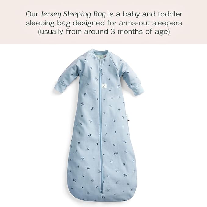 ergoPouch 1.0 Tog Jersey Sleeping Bag – Arms-Out Baby Sleep Sack – Soft, Breathable & Comfortable (Dragonflies, 8-24 months)