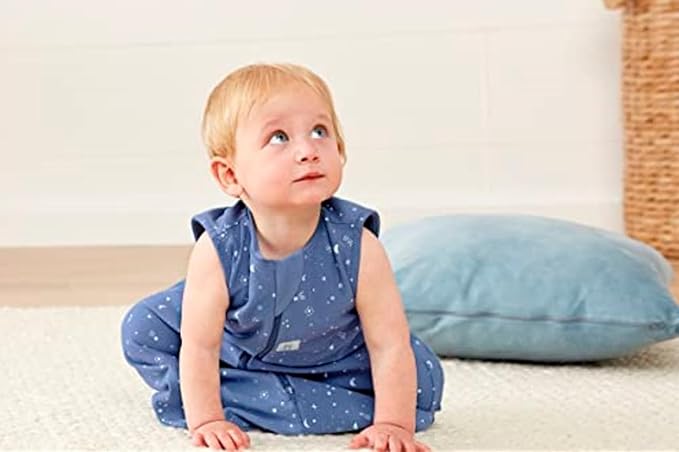 ergoPouch 0.2 Tog Jersey Sleeping Bag – Arms-Out Baby Sleep Sack – Soft, Breathable & Comfortable (8-24 Months, Night Sky)