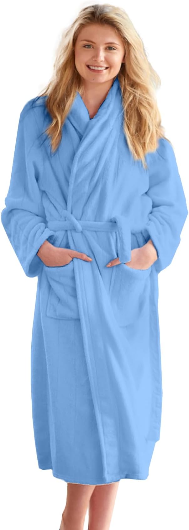 DAN RIVER Premium Cotton Terry Robes for Women and Men, Ultra Soft bathrobe with Adjustable Waist Belt and Pockets Pack of 1