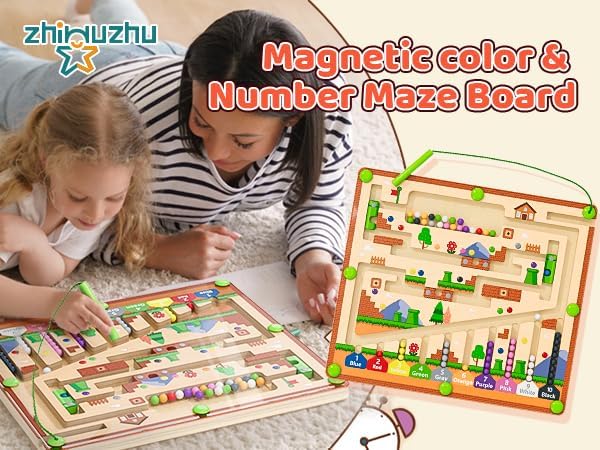 Magnetic Alphabet Maze,Montessori Magnetic Maze Board (Airplane)
