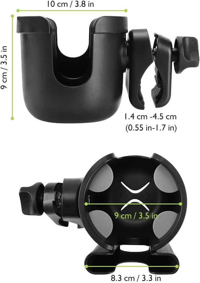 Accmor Stroller Cup Holder with Phone Holder, Bike Cup Holder, Universal Cup Holder for Uppababy Nuna Doona Strollers, 2-in-1 Cup Phone Holder for Stroller, Bike, Wheelchair, Walker, Scooter