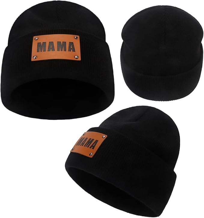 Parent-Child Beanie Hat,Mother & Baby Daughter/Son Winter Warm Knit Hat,Kids Soft Beanie Cap