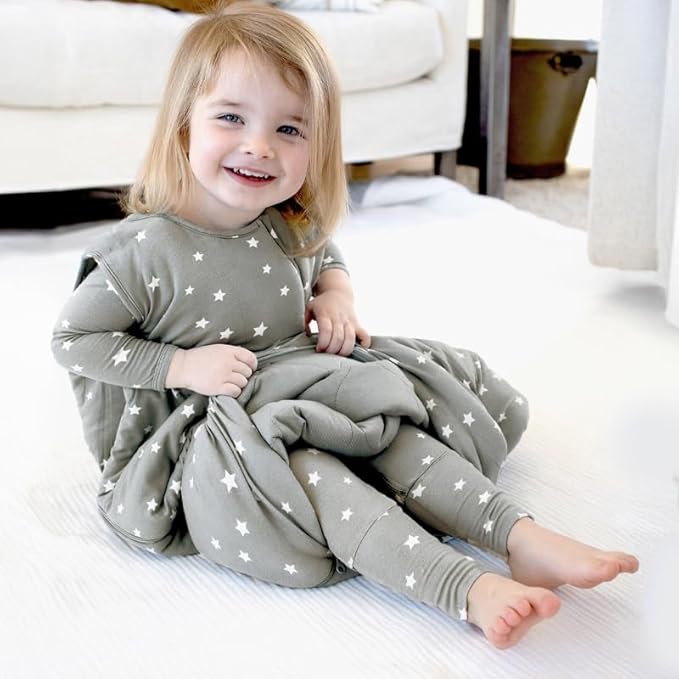 GUNAMUNA günamüna Unisex Baby, Toddler Wearable Blanket, Sleeping Bag Bamboo Rayon, Sleep Sack with Diaper Zipper, 1.0 TOG