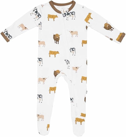 KYTE BABY Unisex Zipper Closure Footies, Rayon Made From Bamboo, 0-24 Months