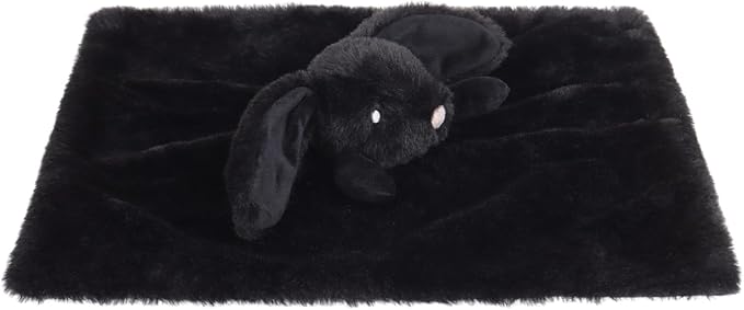 Apricot Lamb Black Bunny Blanket Soft Loveys for Babies, Security Blanket for Baby Boy and Girl, Infant and Toddlers 13.8x13.8 Inches