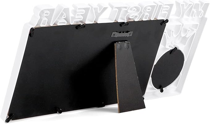 ESTAMICO Baby Picture Frames My Frist Year Photo Keepsake for Baby 1-12 Months Memory, White