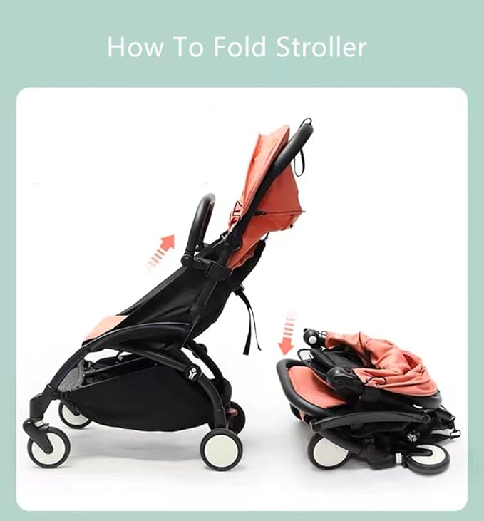 Adjustable Angle Baby Stroller Bumper Bar, Armrest, Handle, Crossbar Accessories Just for BBZ YOYO Black Smooth Leather Cover