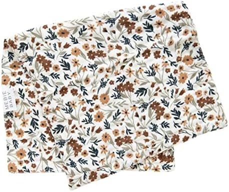 Mebie Baby Burp Cloths, Floral Print 3-Pack, Muslin Burp Cloth Set for Spit Up, Drool, and More, Boho Burp Cloths for Baby Boy and Girl, Baby Must Haves for Registry Lists and Gifts for Newborns