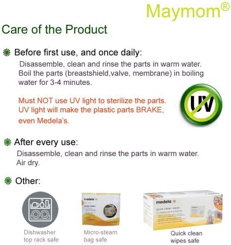 Maymom Brand 15 mm 2xOne-Piece Extra Small Breastshield w/Valve and Membrane Compatible with Medela Breast Pumps; Non-Detachable Clear