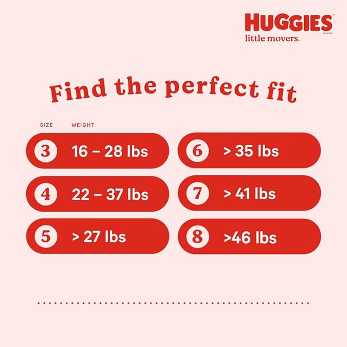 Huggies Size 6 Diapers, Little Movers Baby Diapers, Size 6 (35+ lbs), 50 Count (2 packs of 25), Packaging May Vary