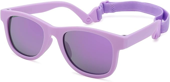 COASION Bendable Flexible Polarized Newborn Baby Sunglasses with Strap for Infant Boys Girls Age 0-12 Months CA8042
